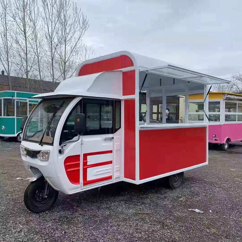 多功能三轮小吃车电动移动摆摊餐车流动炸串早餐推车商用美食房车