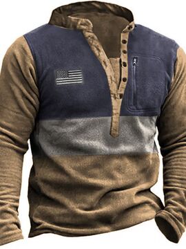 男士户外摇粒绒亨利领战术男士运动衫休闲卫衣