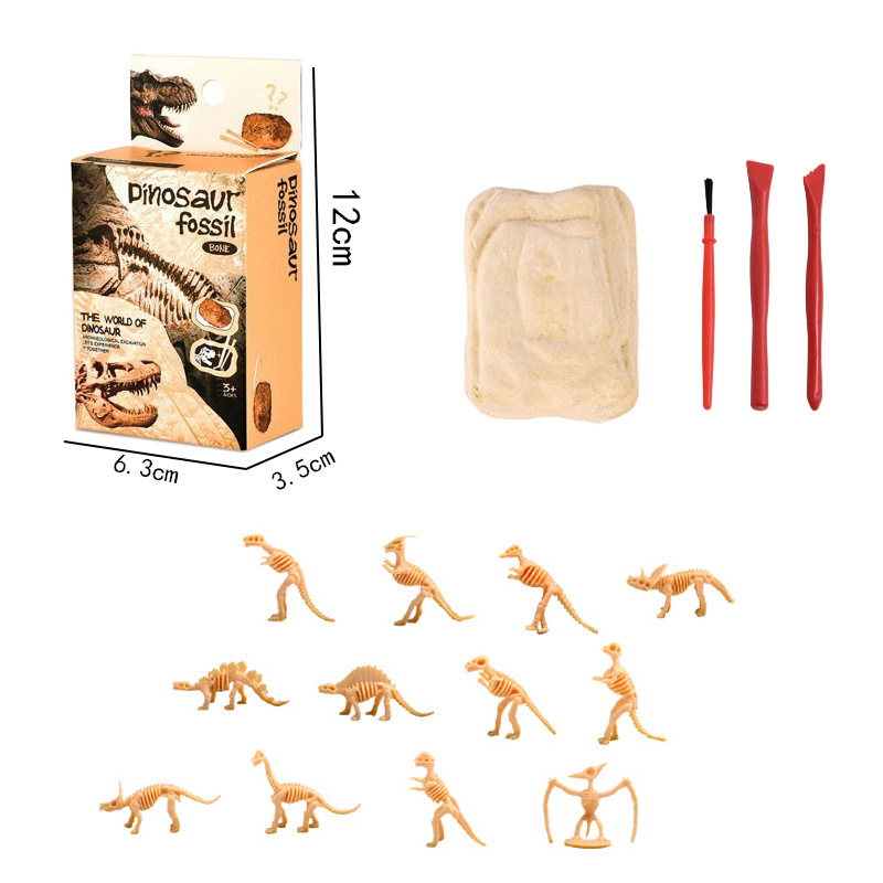 Cross-Border Dinosaur Fossil Archaeology Mining Toys Tyrannosaurus Skeleton Children's DIY Handmade Gem Excavation