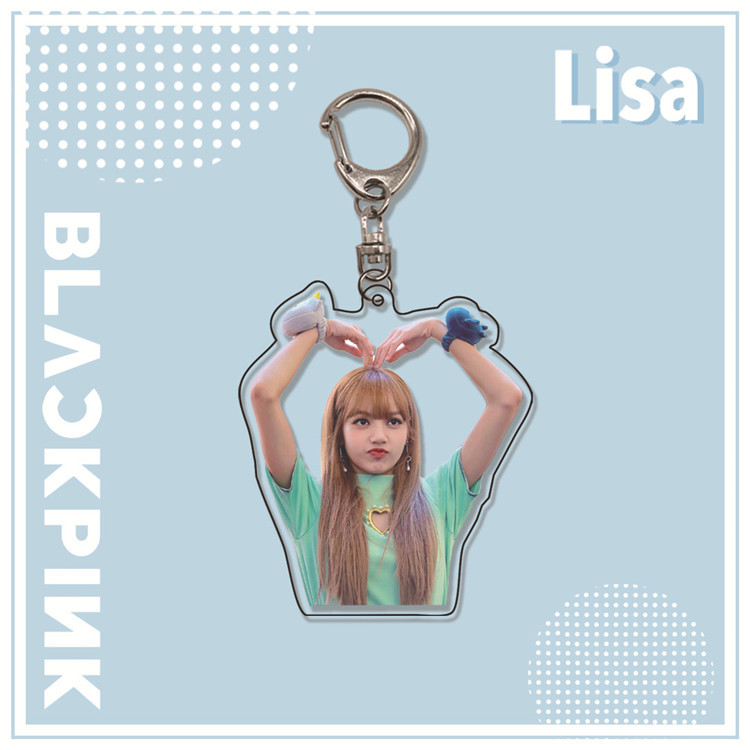明星爱豆lisa双面亚克力钥匙扣blackpink粉墨挂件周边粉丝应援物