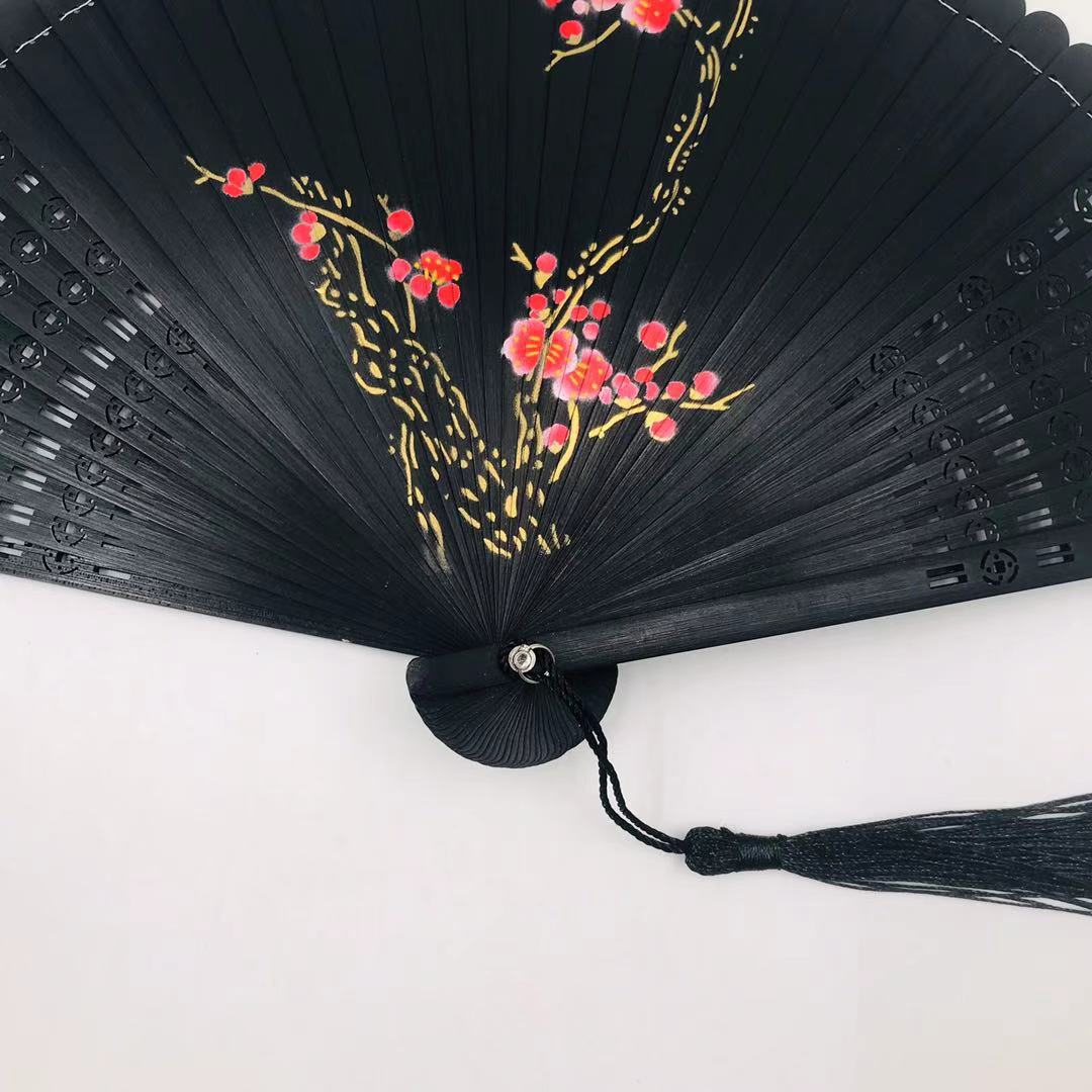 parfois手绘梅花折扇 镂空女扇 全竹扇骨 礼品扇子 古风 折扇定 制