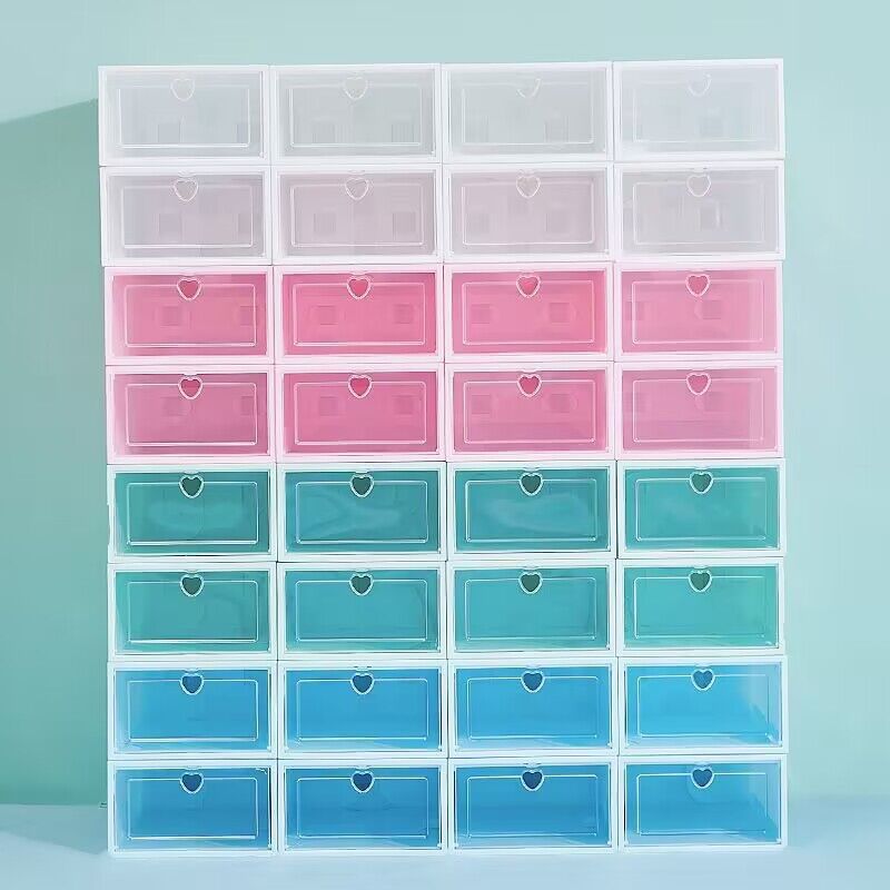 Transparent Shoe Box Plastic Shoe Cabinet Plastic Storage Box Shoe Box Dustproof Moisture-Proof Storage Cabinet