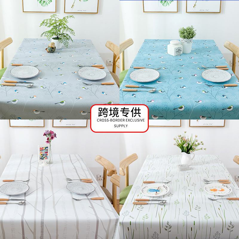 nordic dining tablecloth waterproof oil-proof disposable pvc outdoor tablecloth party holiday table cloth cross-border table cover