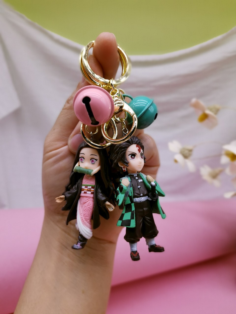 5款7cm鬼灭之刃公仔手办摆件 祢豆子灶门公仔钥匙扣情侣挂件新品