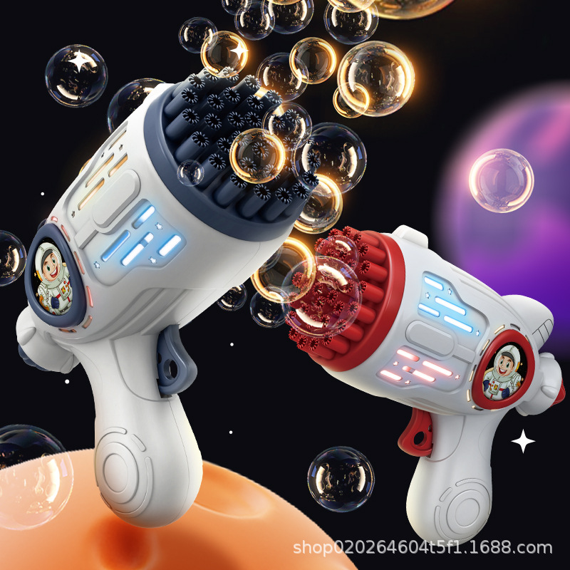 Best-Seller on Douyin Bubble Machine Handheld Space Bubble Gun 29 Holes Fully Automatic Bubble Gun Children's Toy Factory Direct Sales