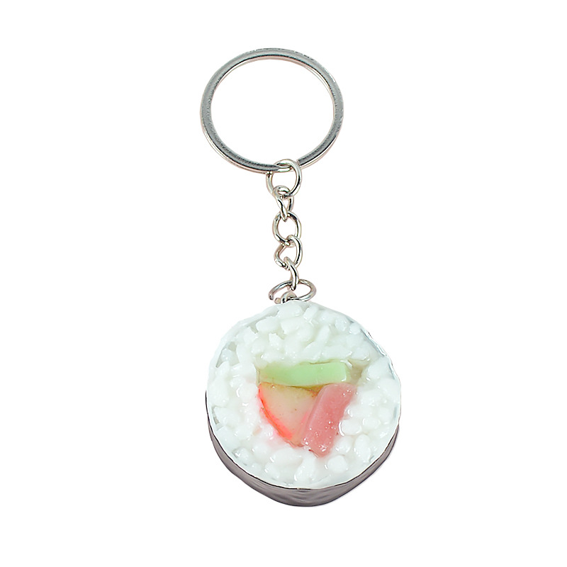 Pvc Simulation Food Model Pendant Japanese Simulated Sushi Rice Ball Schoolbag Keychain Small Ornaments Candy Toy Model