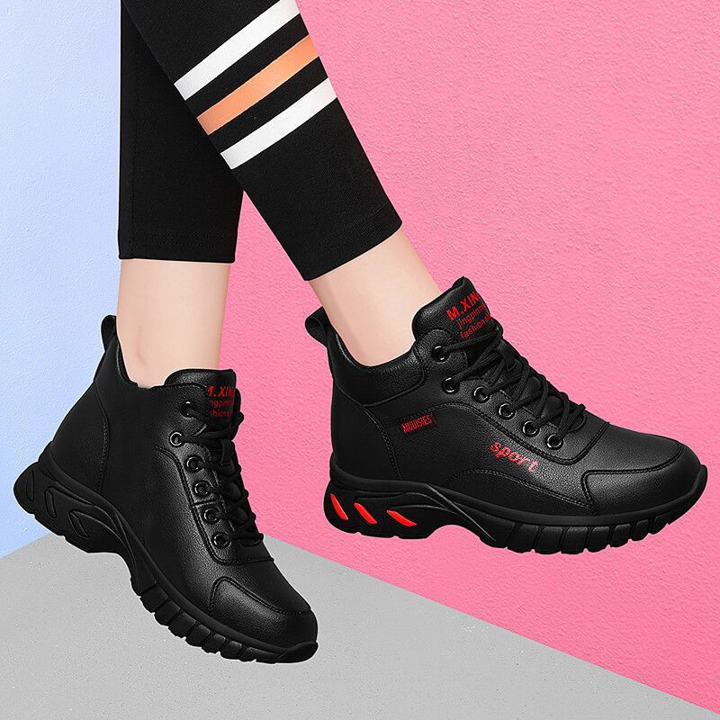 2023 Winter Women's Shoes Non-Slip Waterproof Casual Shoes Comfortable Velvet Thermal Sneakers Fashion All-Match Cotton Shoes Cross-Border