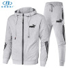 2022 new pattern Europe and America fashion man Sweater hoodie Three bars Sweater Two piece set leisure time motion suit