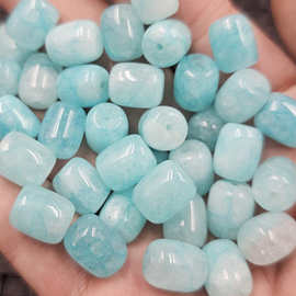 优化天河石桶珠玉石散珠石英岩玉路路通手链项链饰品配件手工珠子