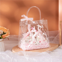 现货pvc透明手提袋塑料喜糖袋糖果礼品包装袋婚庆套装节日礼物袋