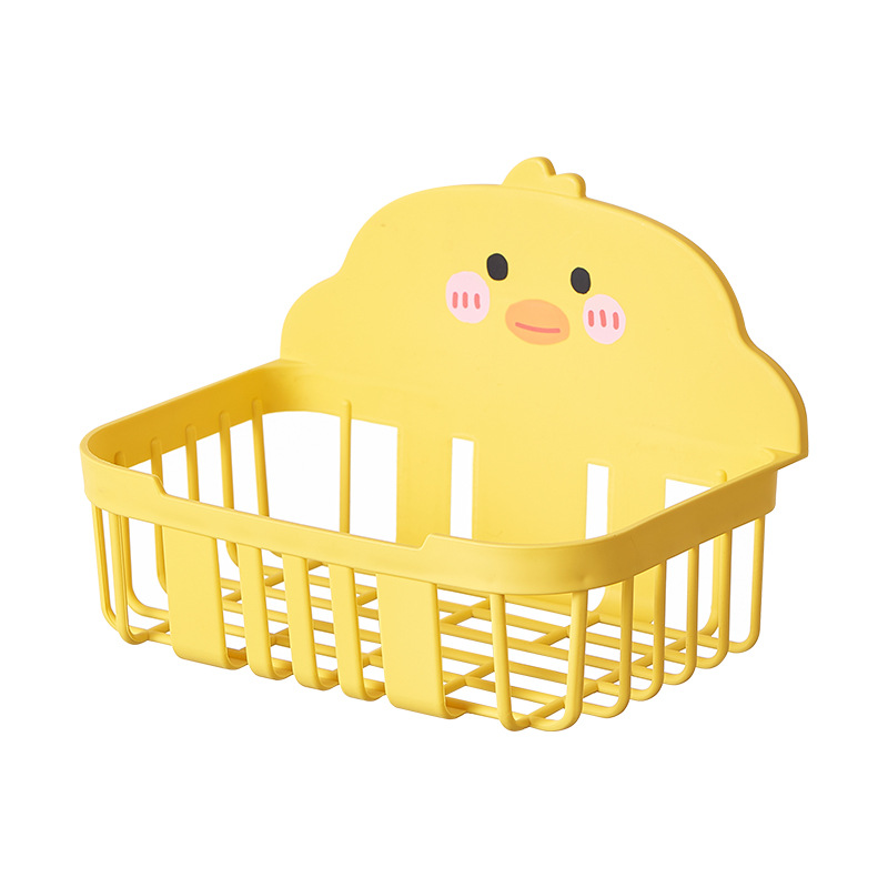 Bathroom Wall-Mounted Tissue Box Seamless Punch-Free Cute Yellow Duck Paper Extraction Box Cosmetic Storage 0652-9