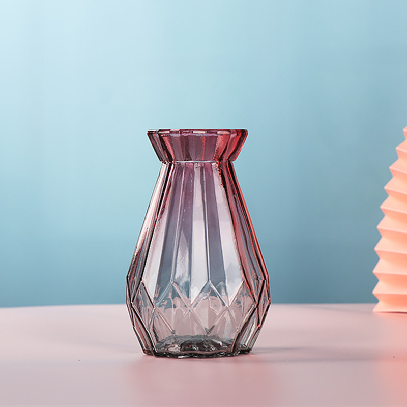 欧式简约玻璃花瓶水培插花瓶家居客厅干花花器创意玻璃瓶清新摆件