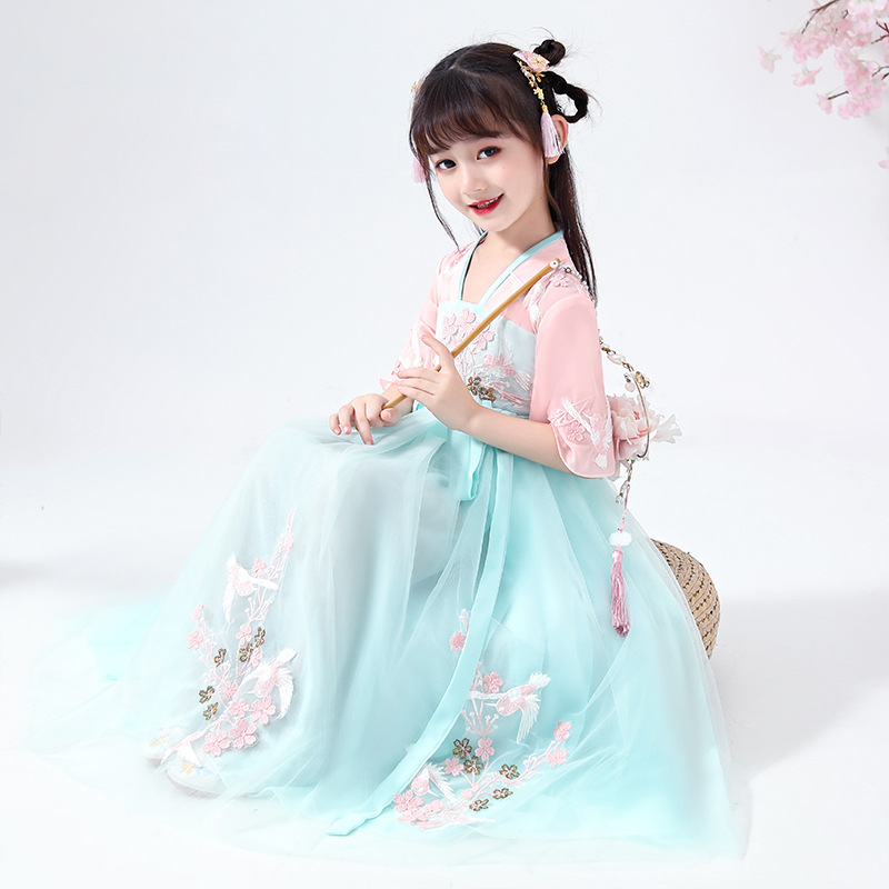 女童汉服春夏古装超仙儿童襦裙抖音古风小女孩宝宝洋气网红唐装