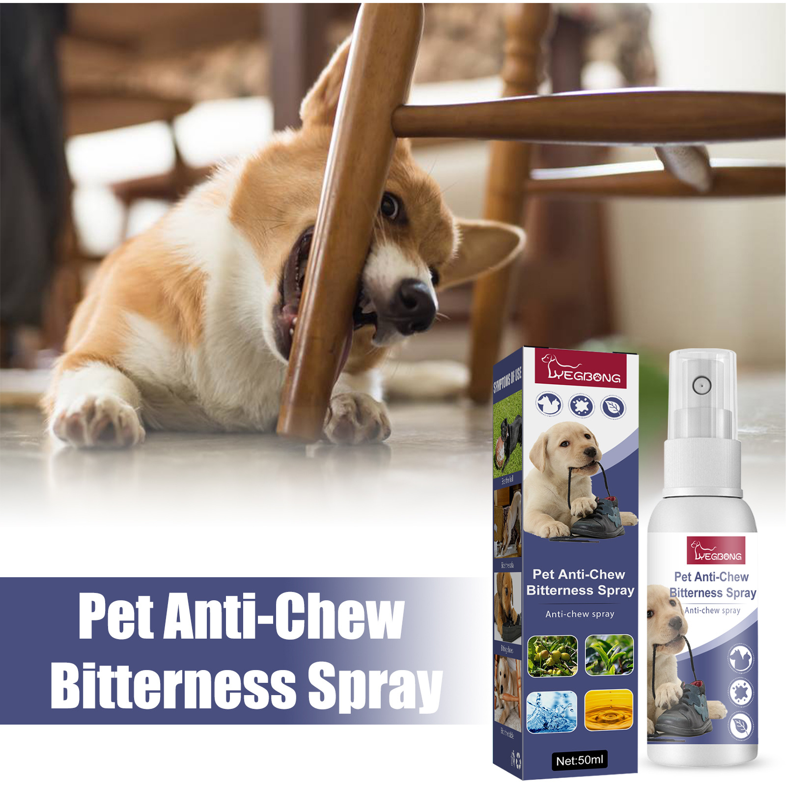 Yegbong Pet Bitter Anti-Bite Spray Expelling Dog Chewing Chair Legs Scratching Sofa Spray