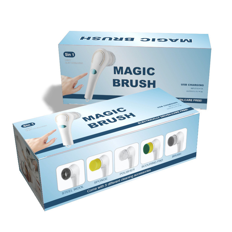 Cleaning Brush Hand-Held Kitchen Household Dishwashing Brush Multi-Functional 5-Head Brush Pots and Pans Artifact