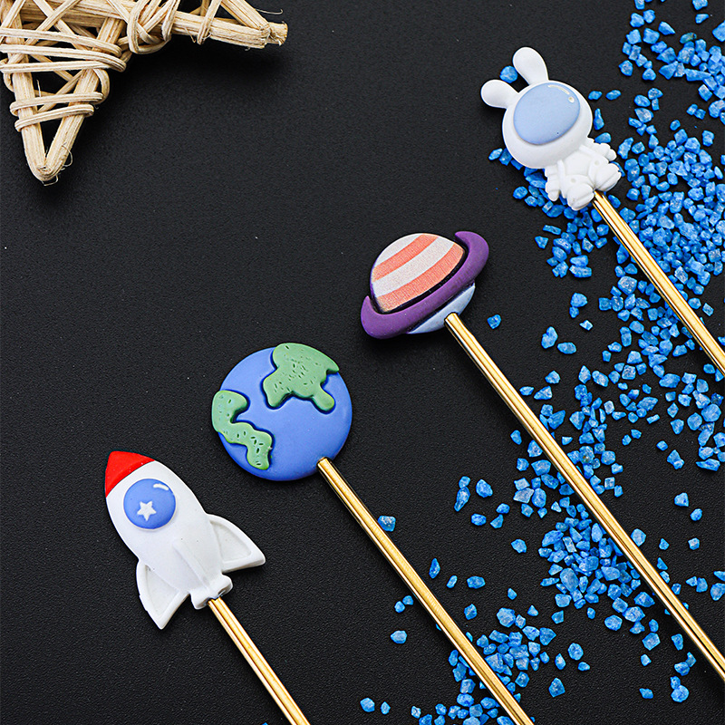 New 304 Stainless Steel Dessert Spoon Cute Cartoon Aviation Household Ice-Cream Spoon Mixing Coffee Spoon Factory Wholesale