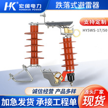 硅橡胶跌落式避雷器 10kv可卸式氧化锌避雷器户外高压HY5WS-17/50