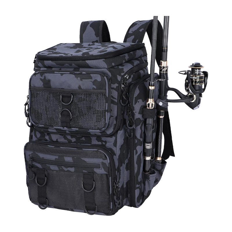 新款渔具背包路亚包双肩钓鱼包多功能运动户外大容量路亚竿渔具包