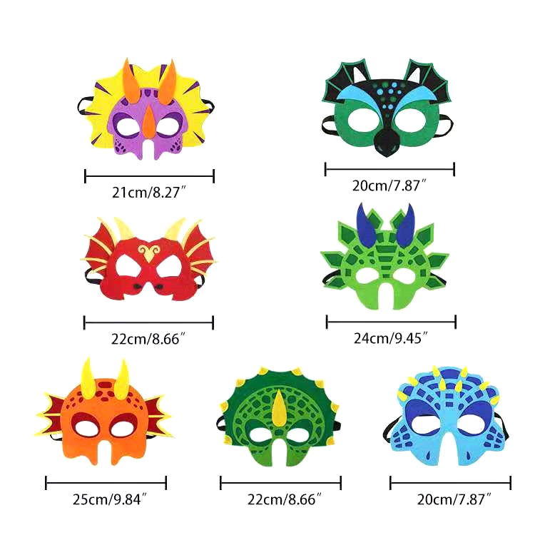 Felt Mask Children's Performance Cartoon Character Party Dance Mask Dinosaur Blindfold Mask Felt Animal Mask