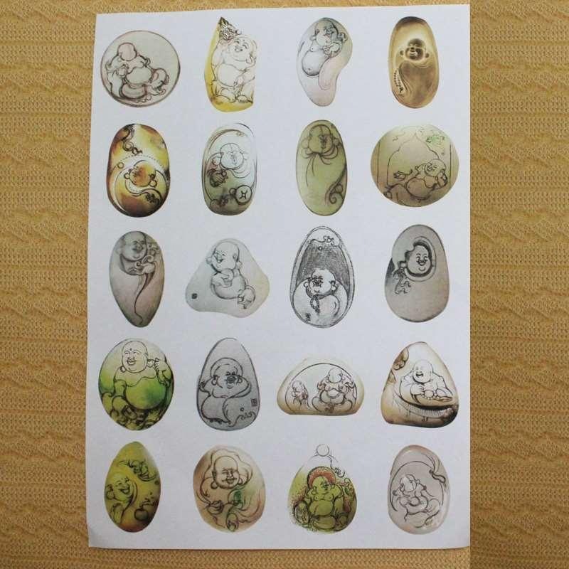 玉石刻图案图纸玉挂件画稿 图谱设计入学习教程 精装饰画