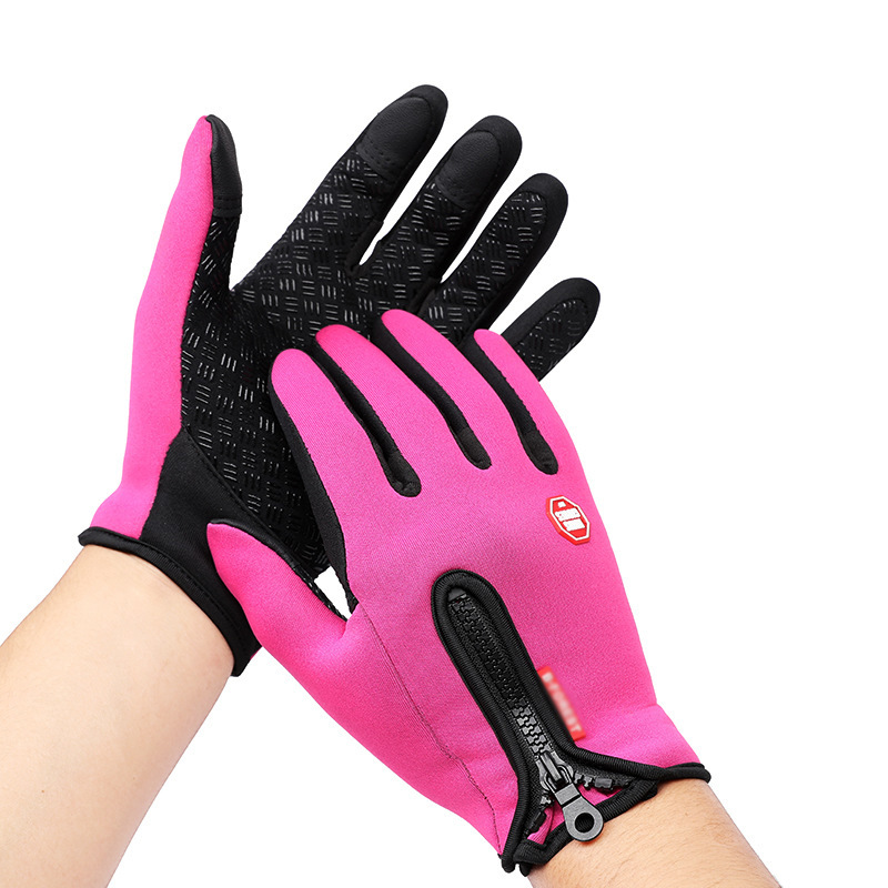 Windproof Gloves Winter Bicycle Warm Touch Screen Water Cycling Fixture Outdoor Velvet Cold Protection Ski Touch Screen Gloves