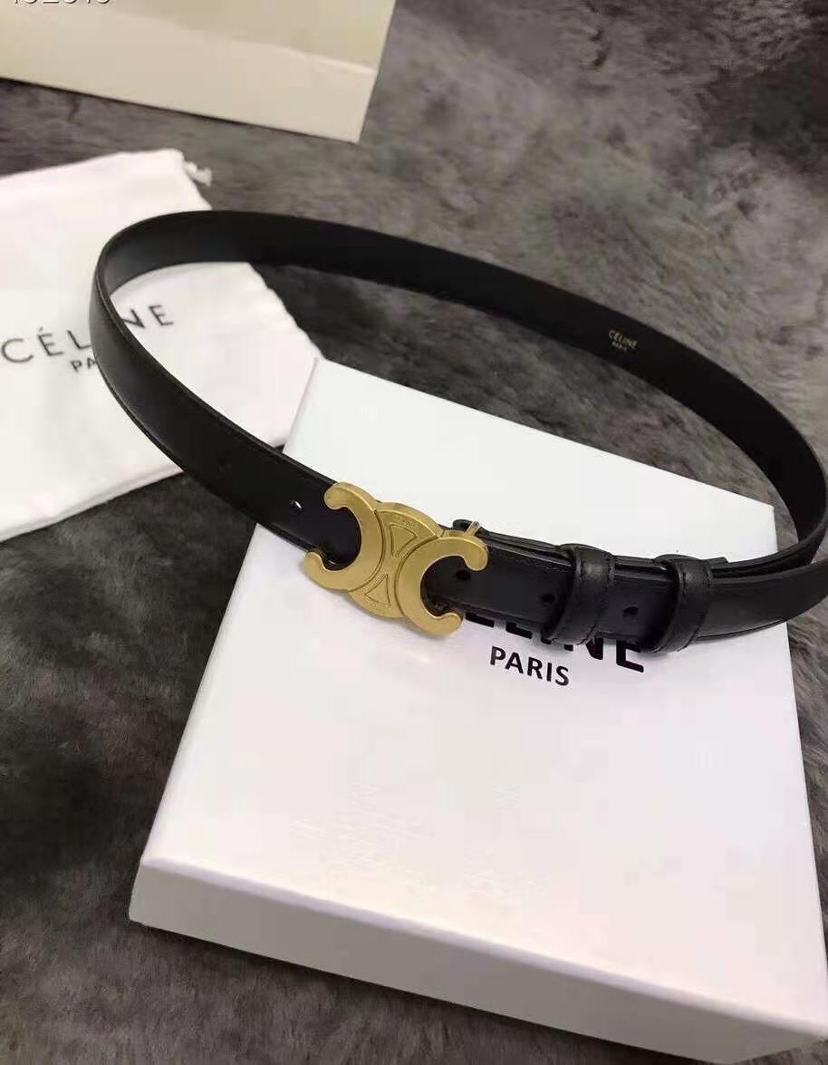 新款牛皮皮带双c凯旋门皮带女牛皮腰带简约时尚百搭裤带