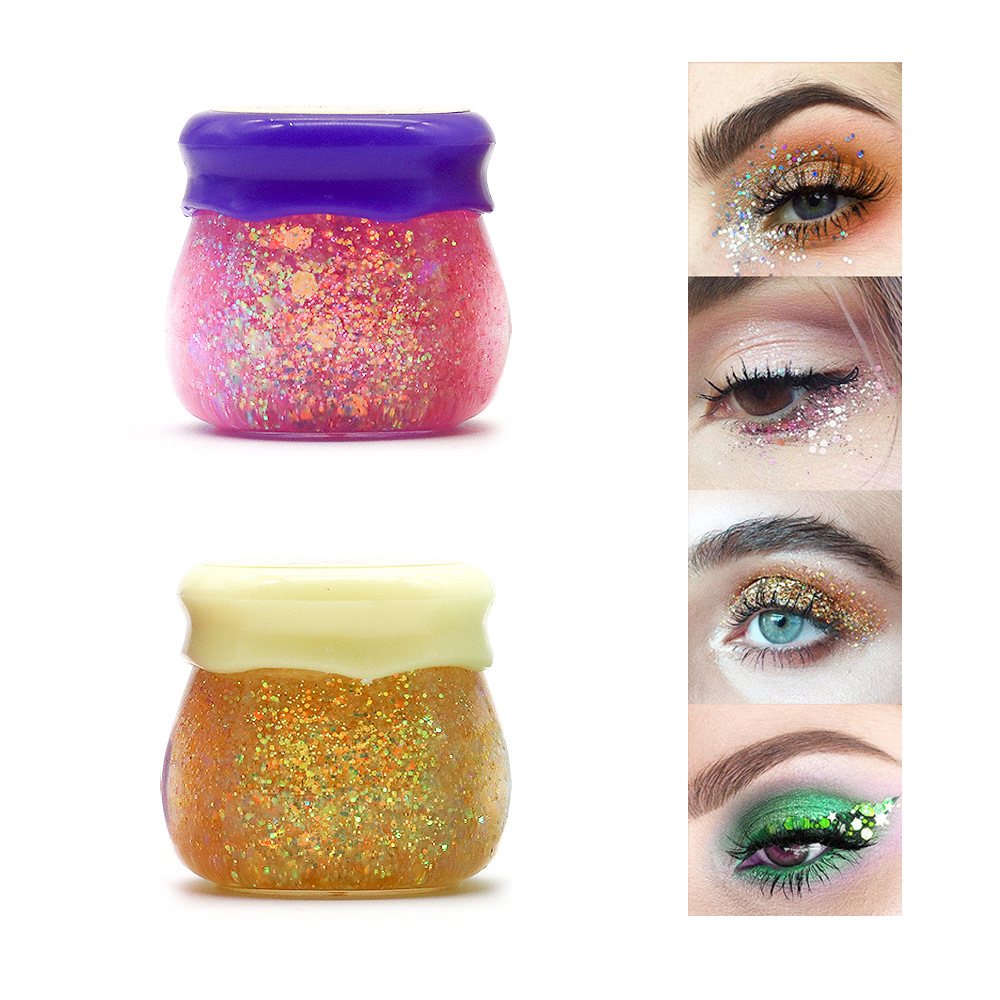 Cross-Border Cosmetics Beauty Liquid Liquid Eye Shadow Stage Makeup Sequins Gel Body Eye Shadow European and American Makeup Wholesale