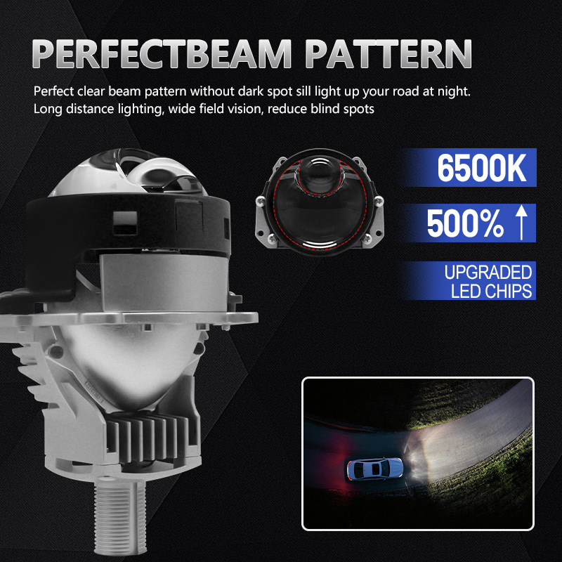 New P70 Car Led Dual-Light Lens H4 Headlight Modified Hella 5 Far and near Integrated Lens H7 Lossless Installation