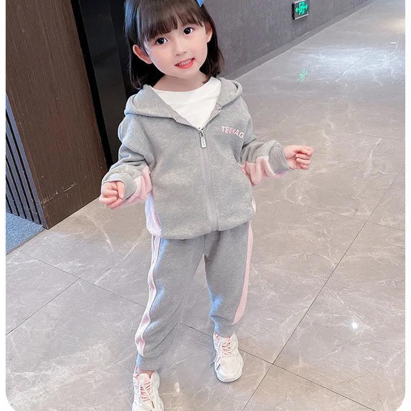 2021新款儿童女宝宝女童秋装两件套运动休闲套装春秋小童