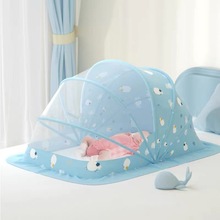 婴儿蚊帐宝宝小床蒙古包全罩式防蚊罩儿童可折叠通用无底支架蚊帐