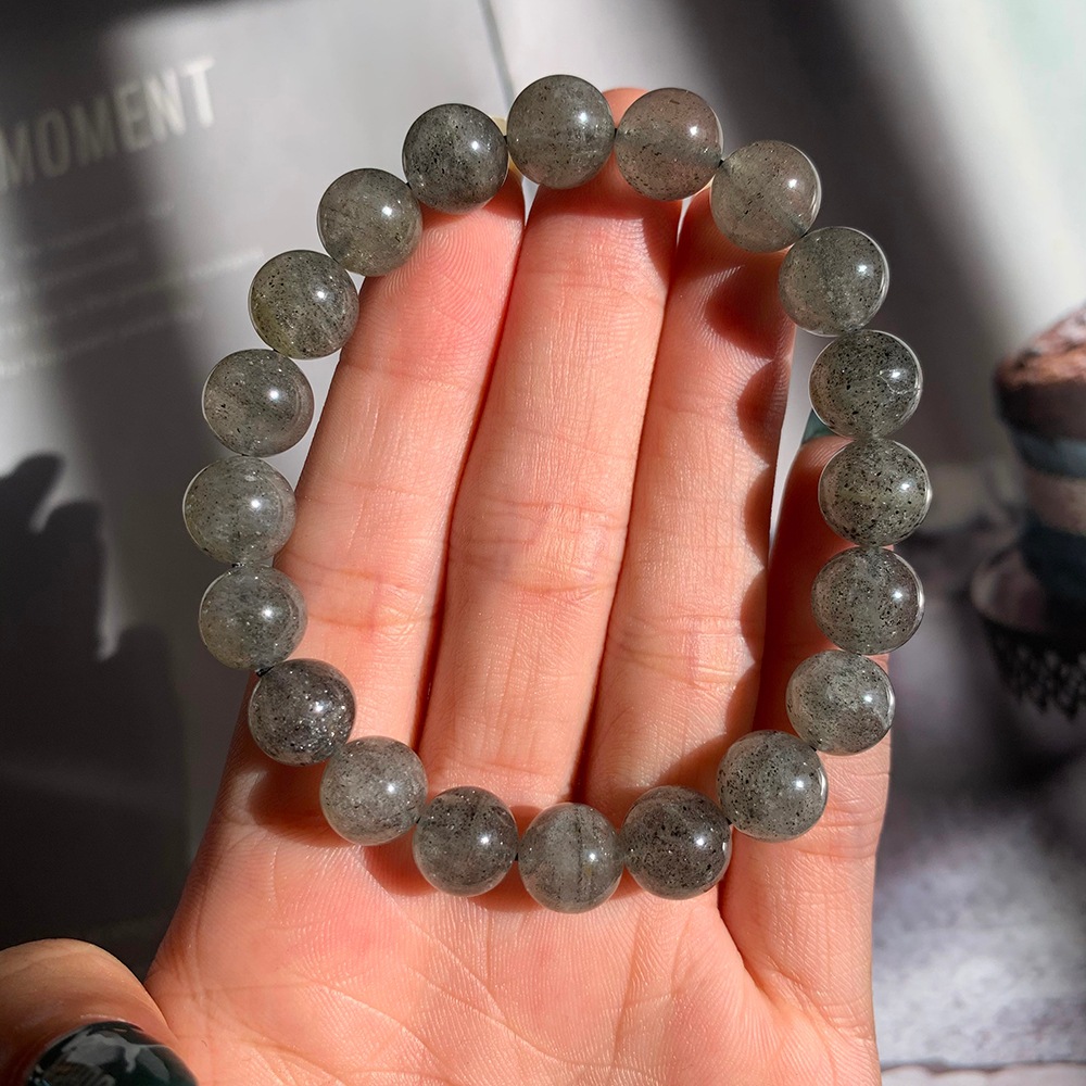 帝凯珠宝 天然黑云母单圈 黑云母黑草莓手串饰品 工厂批发