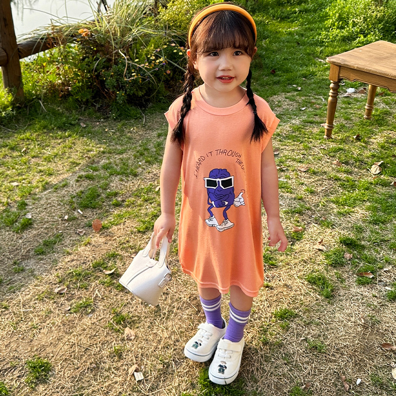 女童莫代尔睡裙夏季薄款睡衣小女孩宝宝儿童装纯棉家居服睡裙批发