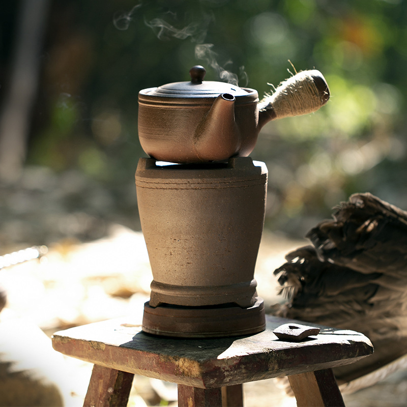复古红泥炭炉碳火煮茶炉户外野外烧水炉风炉潮州小火炉老式碳炉