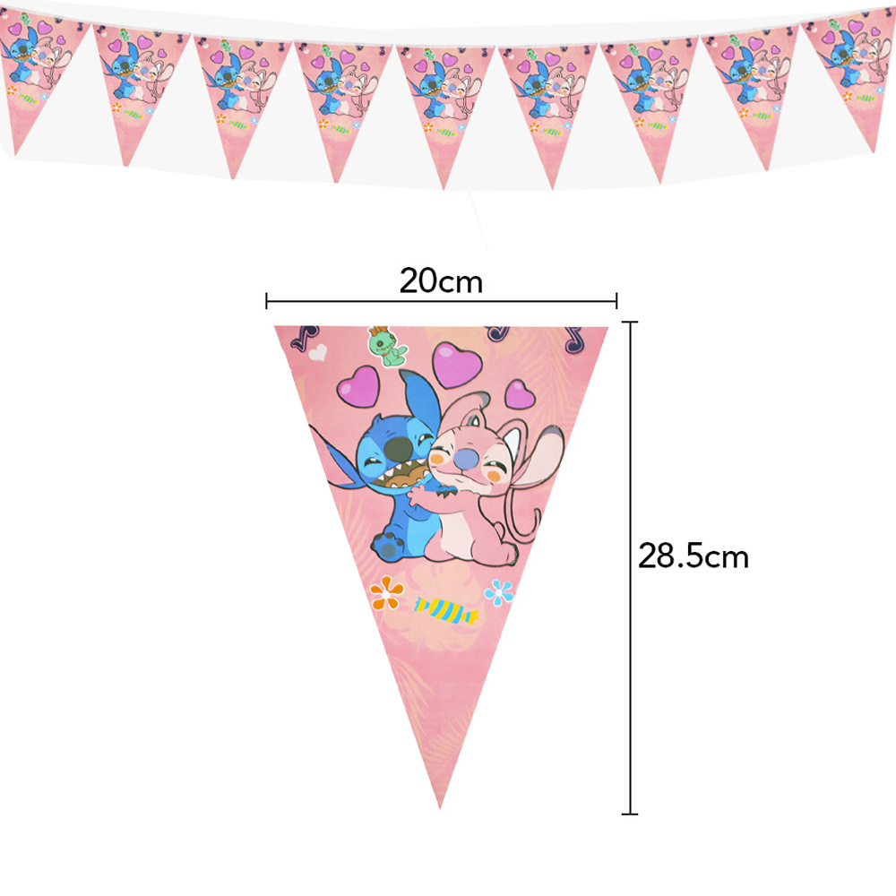 Pink Stitch ANGEL Birthday Party Tableware Decoration Paper Pallet Cup Tissue Balloon Set Layout Supplies Supply