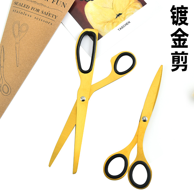 Nordic Style Asymmetric Scissors Golden Office Scissors Ribbon-cutting Scissors Festive Scissors Wholesale