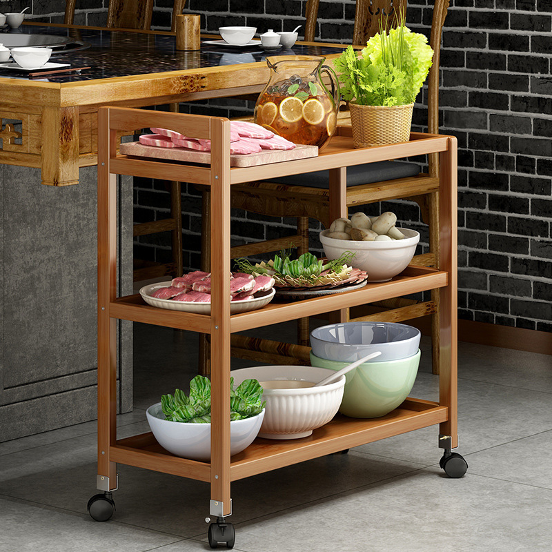 hot pot restaurant side cabinet vegetable dining cart trolley multi-layer storage rack kitchen side cabinet household storage rack table side cabinet