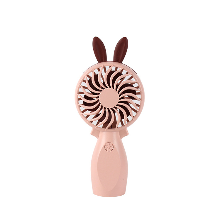 Cute Cartoon Rabbit Deer Mini Little Fan Handheld Rechargeable Student Children Gift Fan Desktop Mute