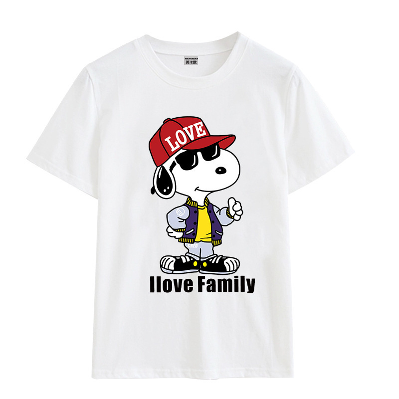 史努比童装男童联名款情侣短袖t恤夏装2021新款中大童宽松上衣衫