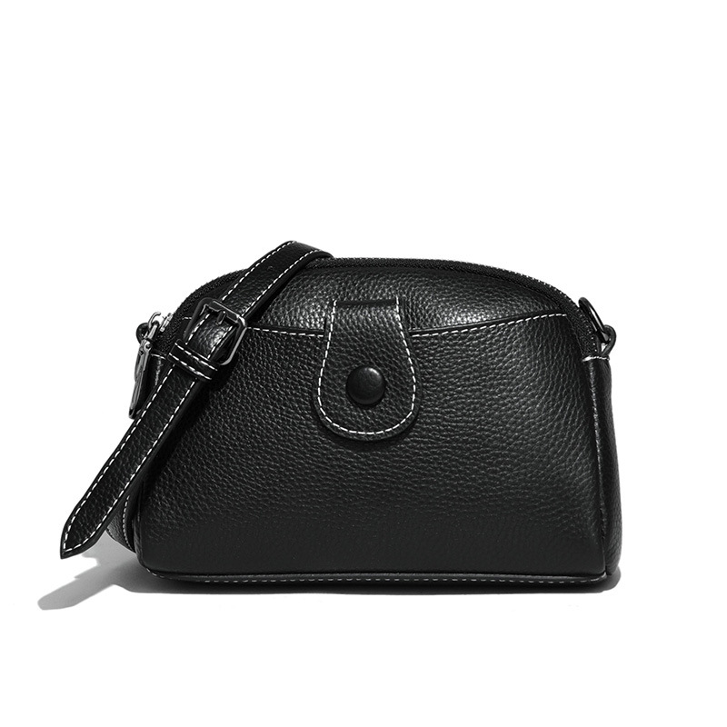 Genuine Leather Women's Bag 2023 New Fashion Small Square Bag Casual Multi-Compartment Practical Small Bag Women's Shoulder Messenger Bag Fashion