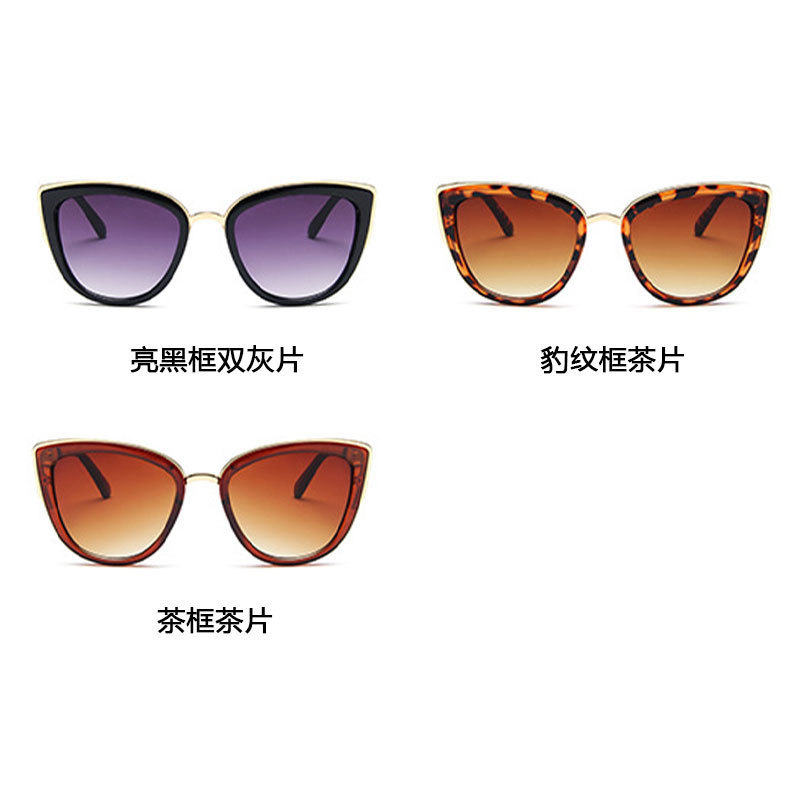 Cross-Border Hot Selling Glasses European and American Fashion Women's Cat Eye Sunglasses Personalized Leopard Color Sunglasses Factory Direct Wholesale