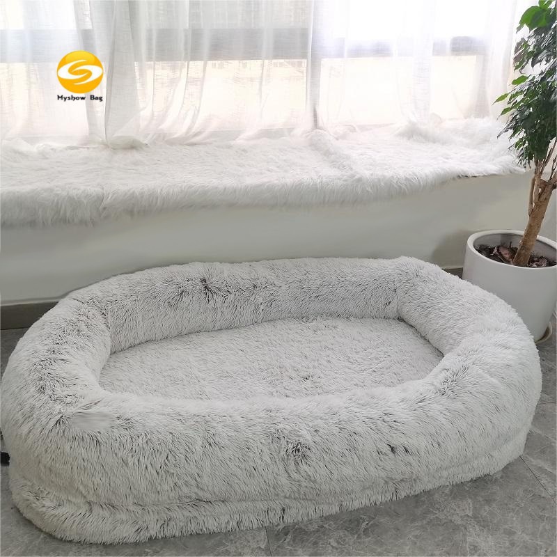 spot goods amazon cross-border hot sale pet nest human kennel pet bed plush warm pet bed detachable