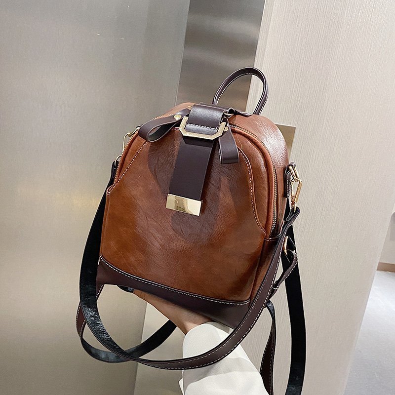 Backpack Women's Small Bag 2021 New Fashion All-Match College Style Student Schoolbag Casual Fashion Women's Soft Leather Backpack Bag
