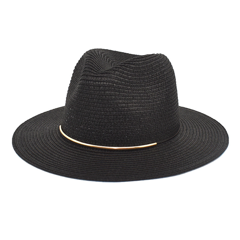 2022 New Men's and Women's Fashion Straw Hat Summer Outdoor Travel Sunshade Sun Straw Hat British Gentleman Fedora Hat