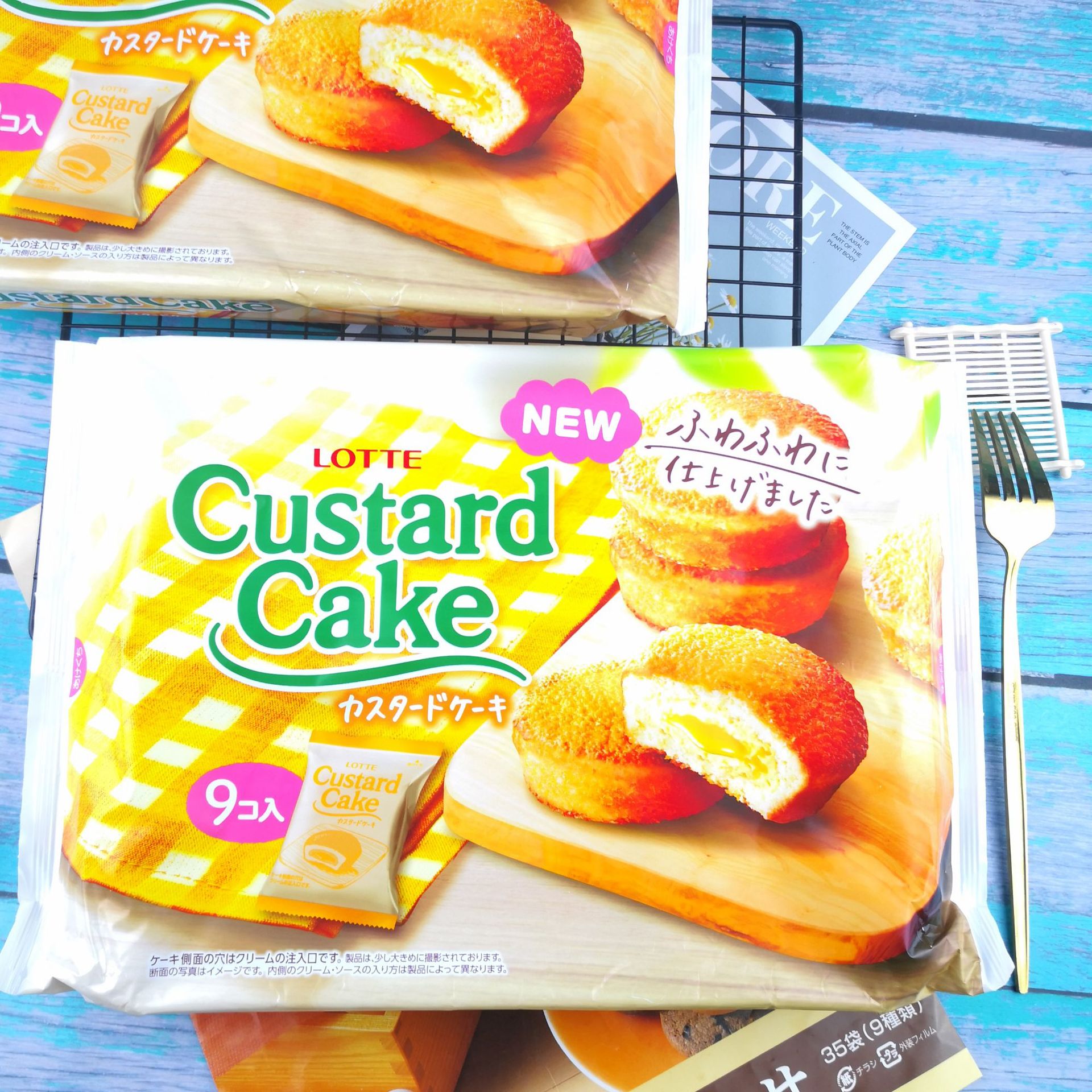 日本零食lotte乐天 custard cake蛋糕 醇香蛋糕奶油夹心蛋黄派