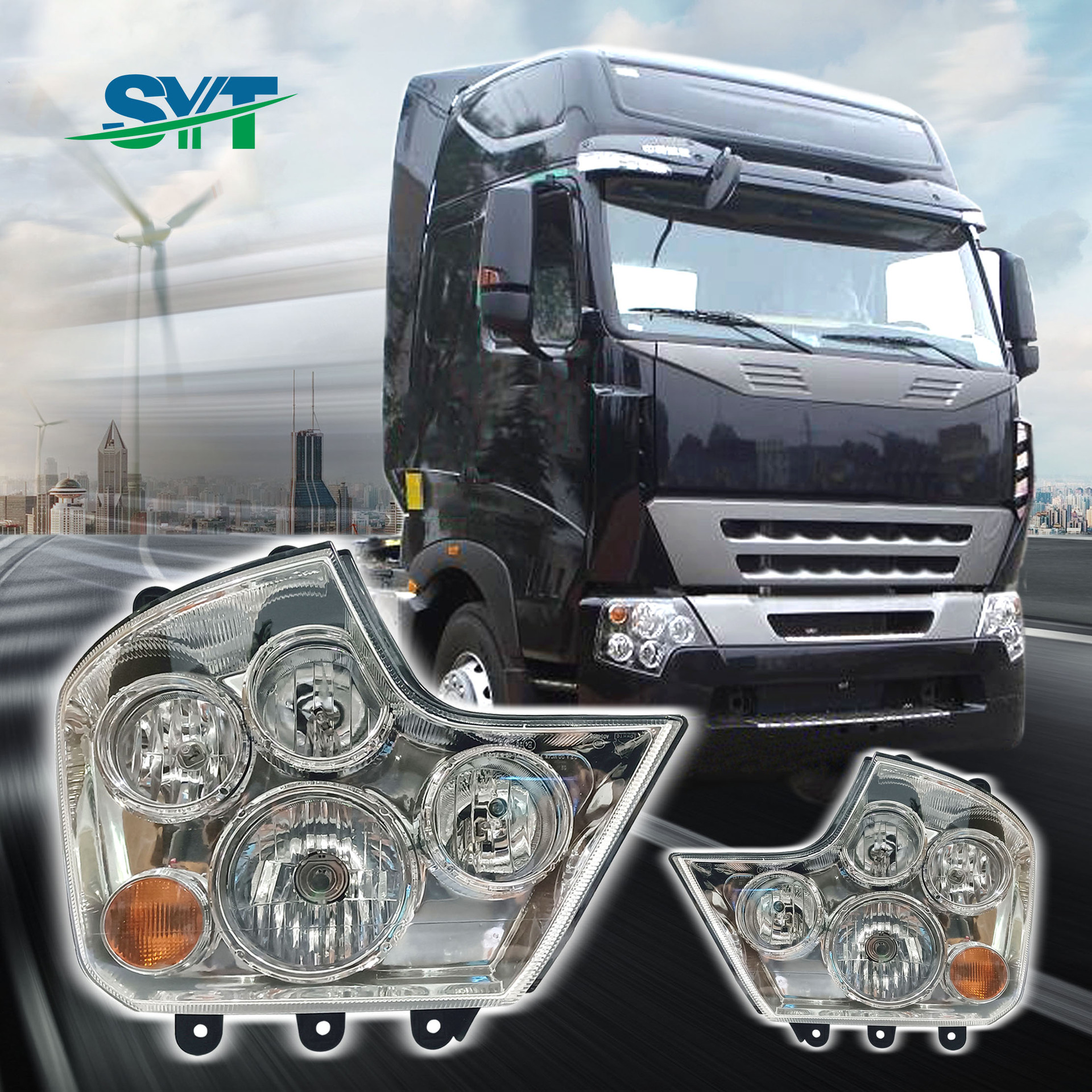 适用中国重汽豪沃a7前大灯howot7h组合前大灯wg9925720001/2头灯