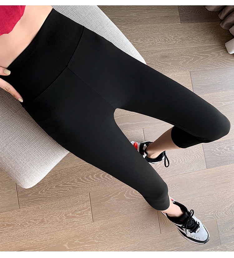鲨鱼打底裤女裤外穿紧身收腹提臀七分芭比瑜伽黑色夏季薄款