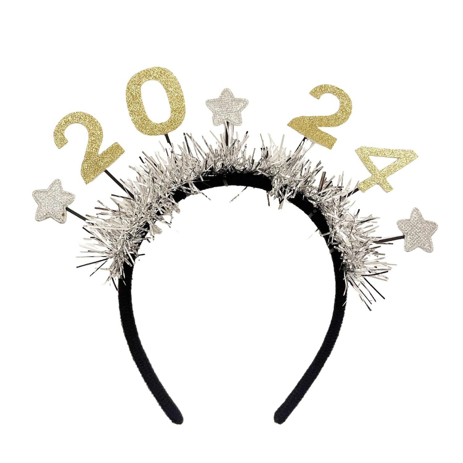 Cross-Border 2024 New Year Headband New Year New Year Headband Digital Headband Holiday Party Headdress Photo Props