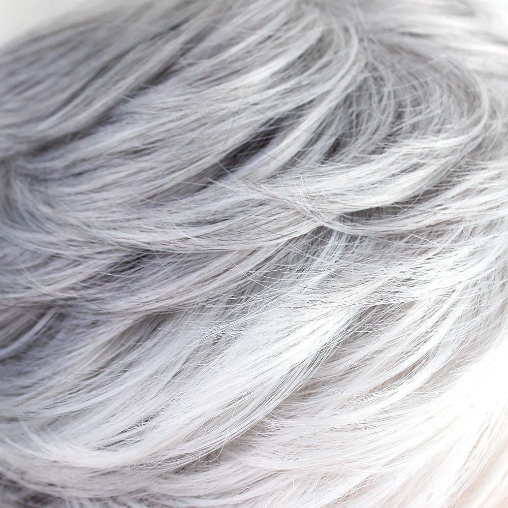 欧美时尚假发女短发女士银灰色蓬松修脸短款头套厂家现货