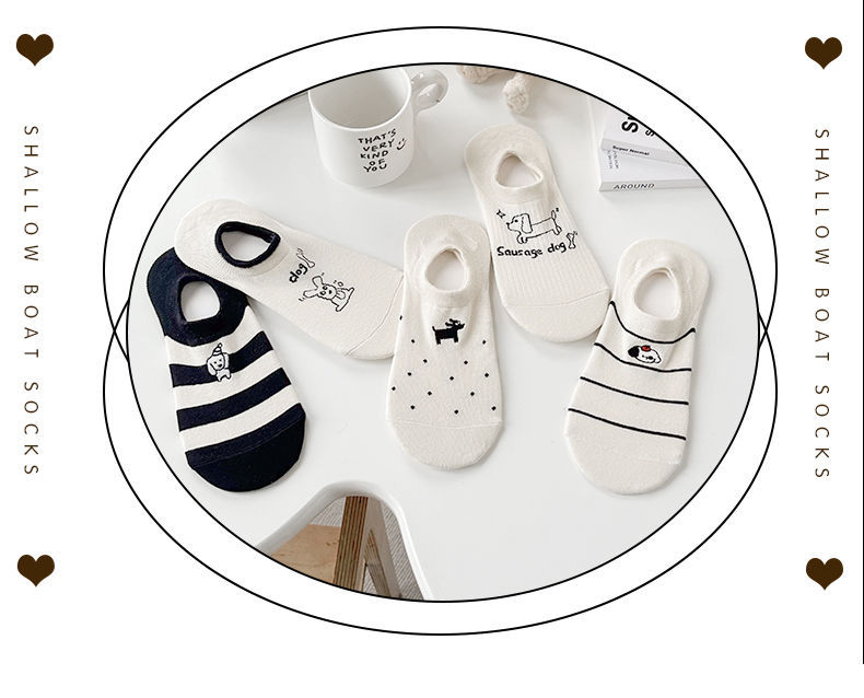 可爱卡通袜子女船袜夏季薄款低帮浅口隐形袜ins潮网红防滑不掉跟详情14