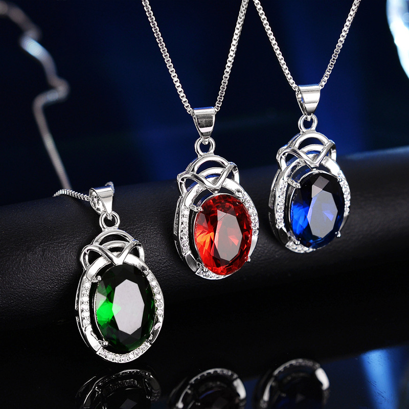 欧美潮流时尚设计感项链s925纯银微镶锆石锁骨链吊坠女士首饰银饰